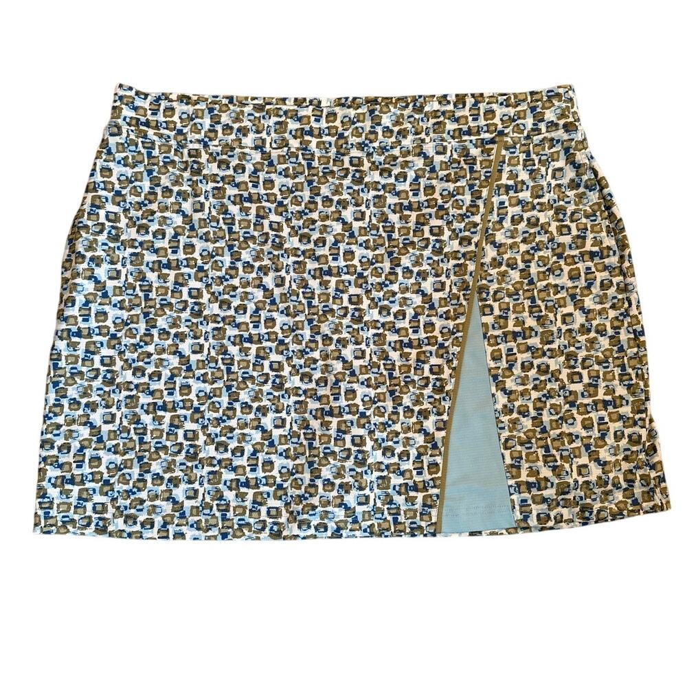 Sport Haley Printed Golf Skort Stretch Waistband Light Blue Green Tennis XXL
